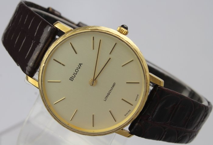 Bulova - Longchamp Swiss Made - Gold Plated - Clean Dial 33 mm Case - Férfi - 1960-1969