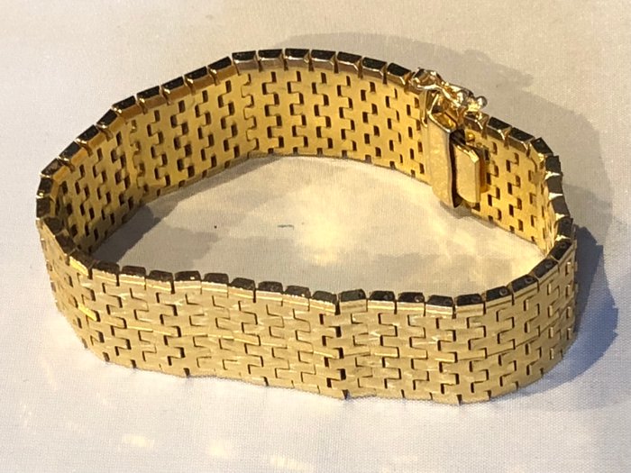 18kt 0750 signed Gold plated chunky Bracelet 