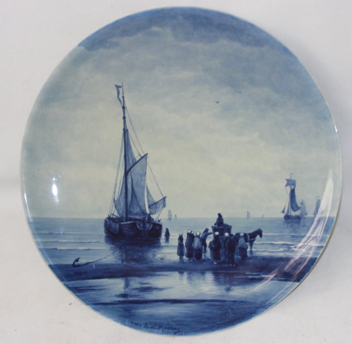 After H.W. Mesdag - De Porceleyne Fles - Earthenware wall plate - One