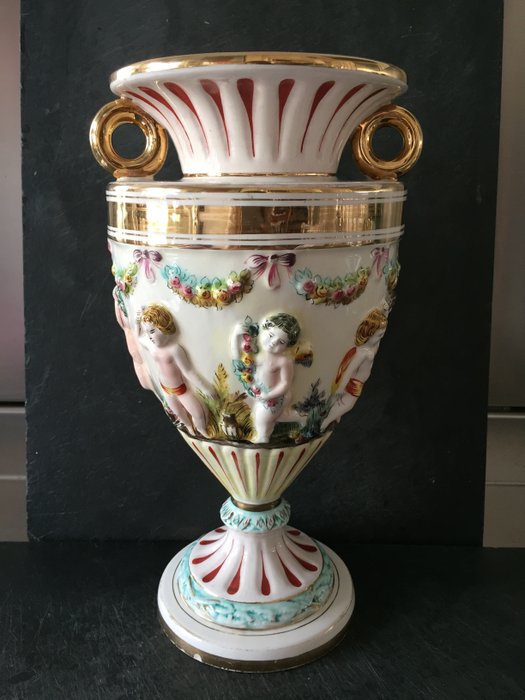 Numbered Capodimonte Ceramic Vase