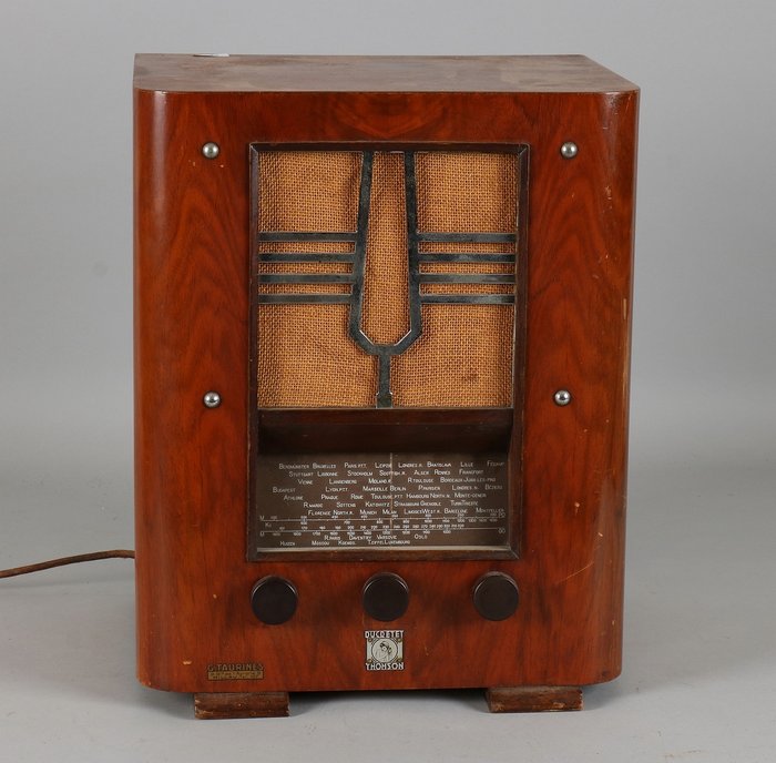 Ducretet Thomson, antyczne radio C636 - orzech, różne materiały - 1900-1949