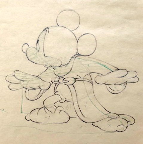 Walt Disney - Original Production Drawing - Mickey Mouse - Fantasia (1940)
