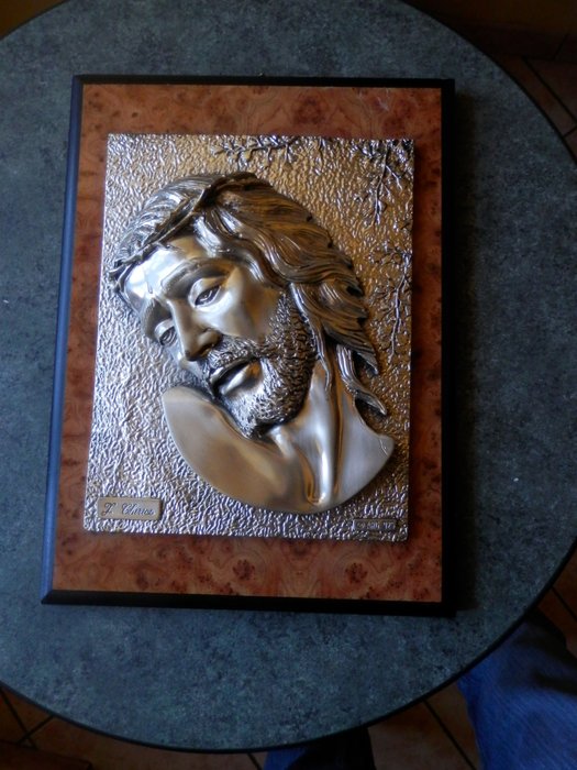 chirico från chirico - Samling opera  - ritratto del Cristo Re sulla Croce  - Försilvra - .925 - Folkkonst