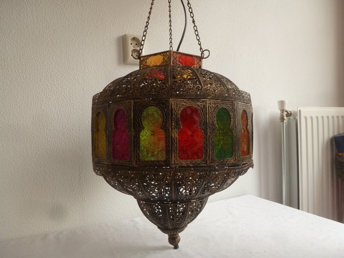 Welp Oosterse hanglamp met gekleurd glas - Copper - Catawiki KK-23