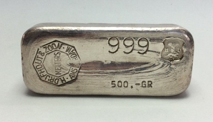 Very rare - H. Drijfhout & Zoon - Amsterdam - 500 grams - 999/1000 - Poured silver bar