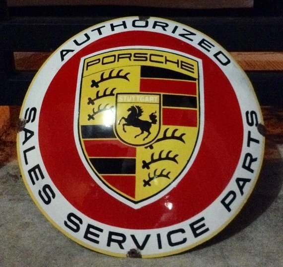 Sign - Original Porsche Enamel Garage Advertising Sign - 1970 (1 items)