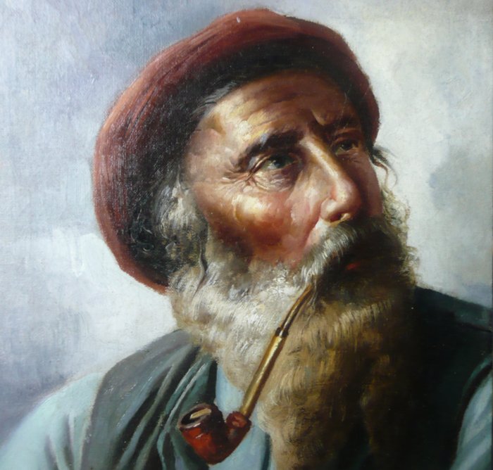 Raffaele Frigerio (1857 -1945) - Pescatore Napolitano con pipa