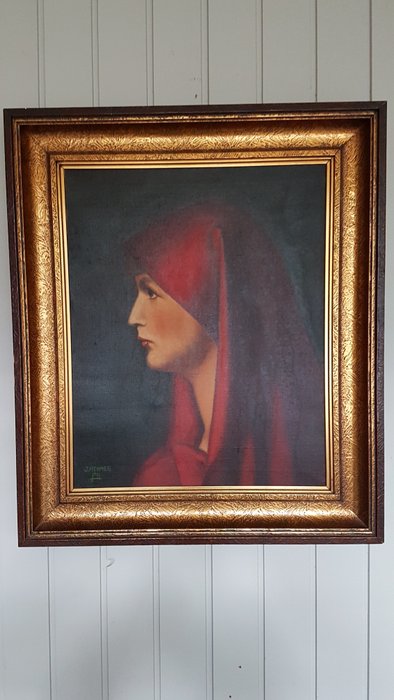 Painting of Saint Fabiola - wood and canvas