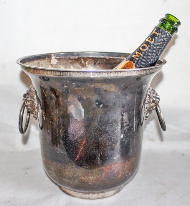 Raffreddatore di champagne antico e pesante - grappoli d'uva - Placcato argento - Francia - 1900-1949