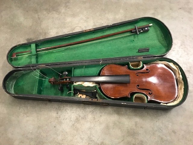 Antieke viool met strijkstok - The Maidstone - By John G Murdoch & Co London  - Ca 1900 