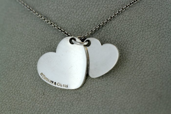 Tiffany & Co. - Sterling zilveren dubbele hart hanger ketting - Zilver