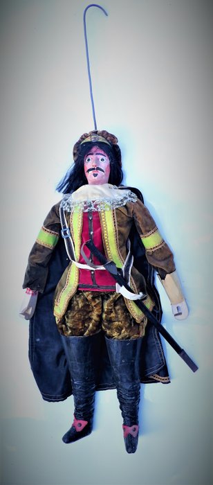 Toone Brussel - marionette - 1 - Hout, metaal en textiel