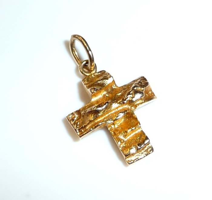 Lapland - pendant - small cross 585 / 14 kt gold Björn Weckström - like new; No reserve price