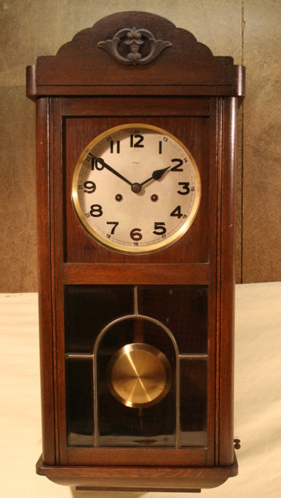 Mauthe - Complete collection clock -bim bam - Wood - stained glass - Art Deco