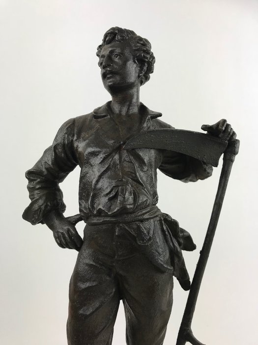 Emile Bruchon (1806-1895) - Statue "Faucheur" - 1 - Zamac