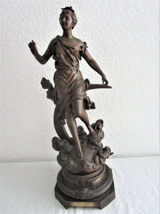 Ernest Rancoulet (1870-1915) - Fabrication Francaise  - Sculpture "Voix Celestes" - bronskleurig gepatineerd regule/zamak - ca. 1900