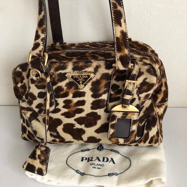 Contract Molester currency Prada - Leopard haircalf Handbag - Catawiki