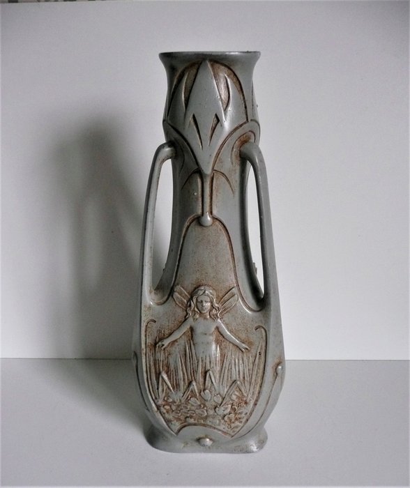 Jean Garnier (1853-1910) - Vase art nouveau Nymphe 1900 - Vase