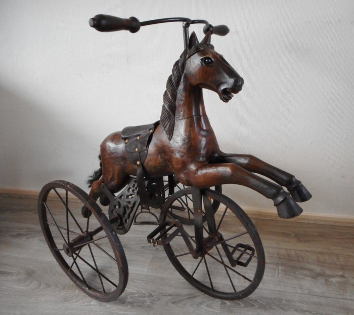Large nostalgic bicycle horse in a very good condition - 1 - Wood and metal