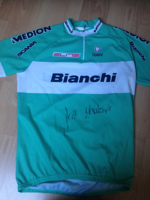 Wielrennen - 2003 - Bianchi shirt gesigneerd door Jan Ullrich