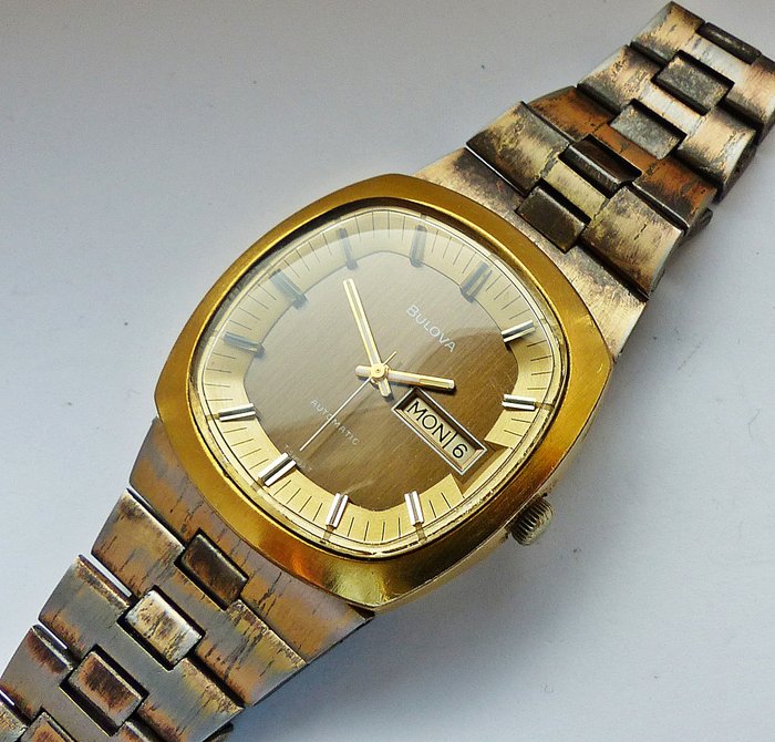 Bulova - Day Date automatic 25 jewels men's wristwatch - 337509 - men's ...