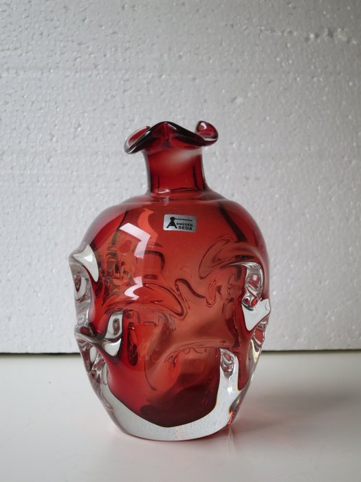 Börne Augustsson - Åseda Glasbruk Glassworks - Bottle/vase - Sommerso glass