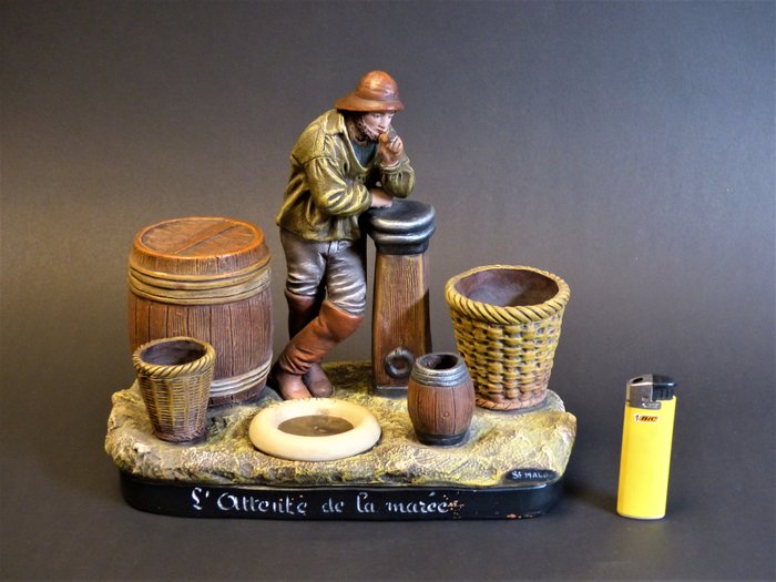 Ceramique d'art de l'Isle Adam - Snuifdoos "Het wachten van het tij" - Keramiek