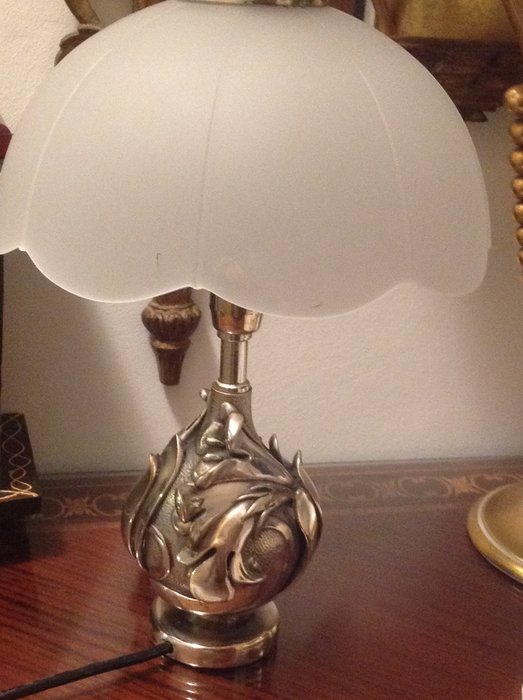 Table Lamp in rolled silver 925 by Ottaviani - Italy - 1950-1999