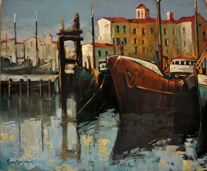 Roland Van Meerbeeck (20th century) - ‘Le port’ - Catawiki