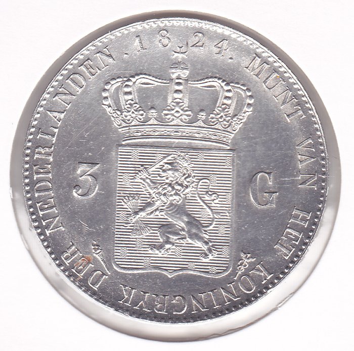 Die Niederlande - 3 gulden 1824 Willem I - Silber