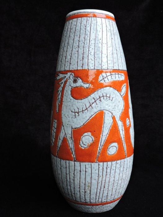 Fratelli Fanciullacci  - Vintage Vase mit Hirsch - Töpferware