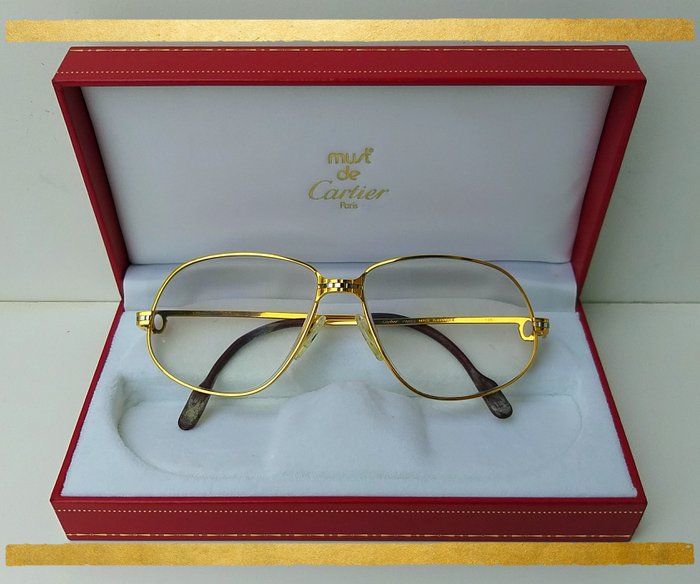 Cartier Panthere 24 Carat Gold Plated Luxury 1988 Lunettes de monture