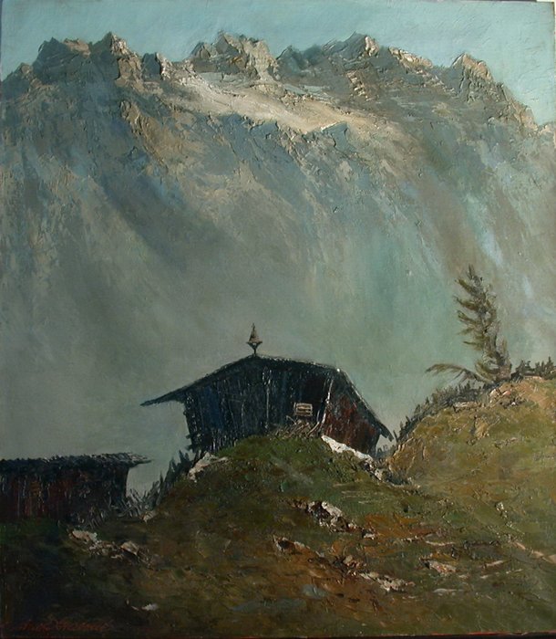 Georg Arnold Grabone (1896 - 1982) - Berghütten im Hochgebirge