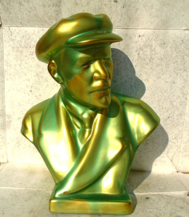 Zsolnay eosin Lenin - Busto, Estatueta - Porcelana