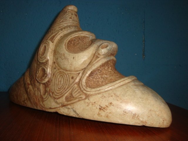Taino Piedra Representante de TRIGONOLITHE interactivo grandes Antillas - 35,5 cm 20 cm 13 cm  - (1)