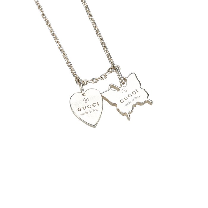 gucci heart and butterfly necklace