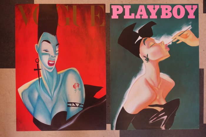 Lorenzo Mattotti - 2x poster "Playboy" & "Vogue" - ...