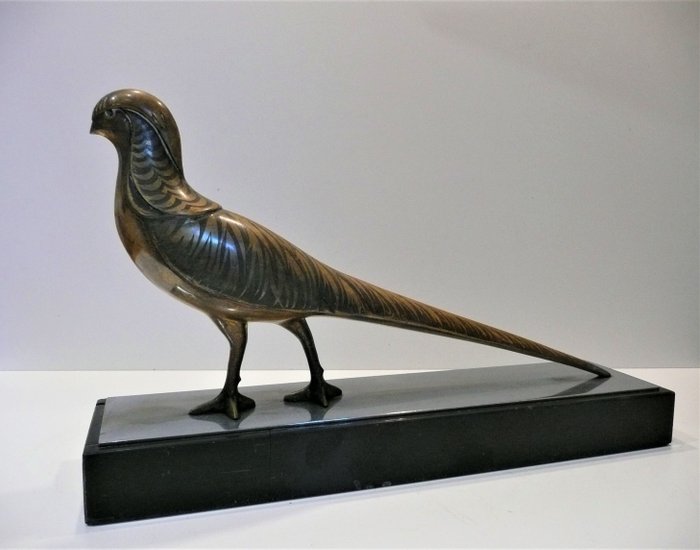 M. Secondo  - Fasan-Skulptur - 1 - Polychrome Bronze