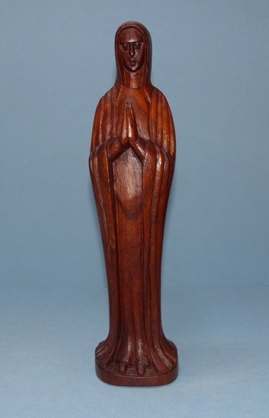 art deco houten maria beeld - 43 cm