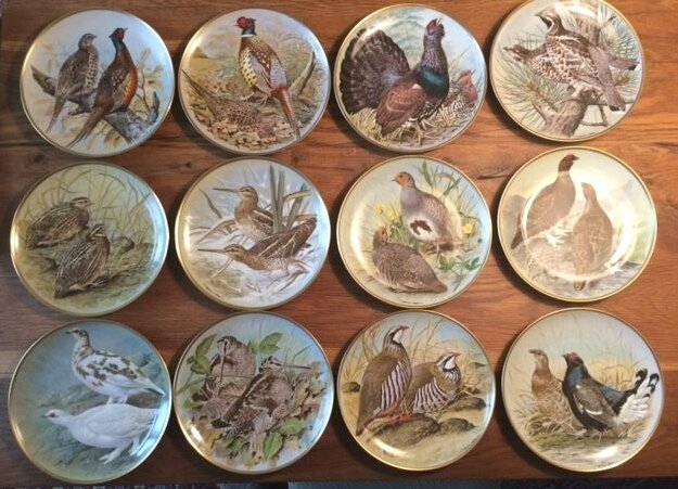 Franklin Mint for Limoges  12 piatti - "Game Birds of the World" by Basil Ede - Porcellana