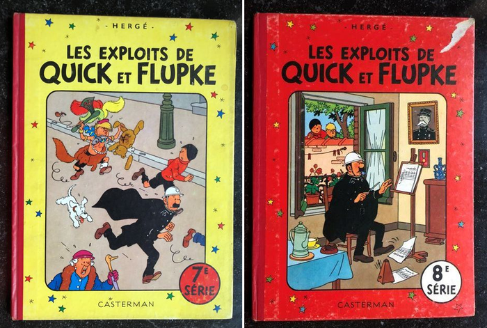 Quick et Flupke 7 + 8 - Les exploits de Quick et Flupke - 7e série (B17) + 8e série (B22 bis) - Indbundet - Første udgave - (1956/1958)