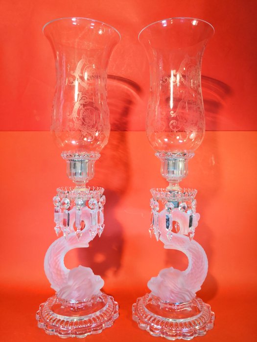Baccarat - Pair of crystal candlesticks - Crystal