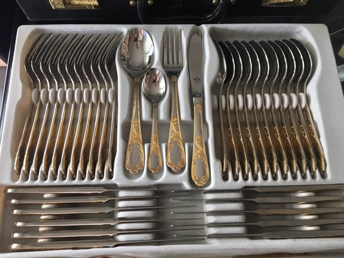  Bestecke sBs Solingen - Cutlery - Täydellinen kokoelma - Kulta, Teräs (ruostumaton)
