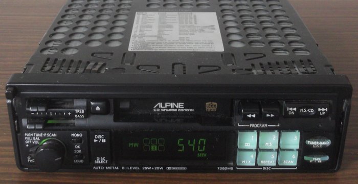 Vintage car radio cassette player - Alpine 7292MS - 1980
