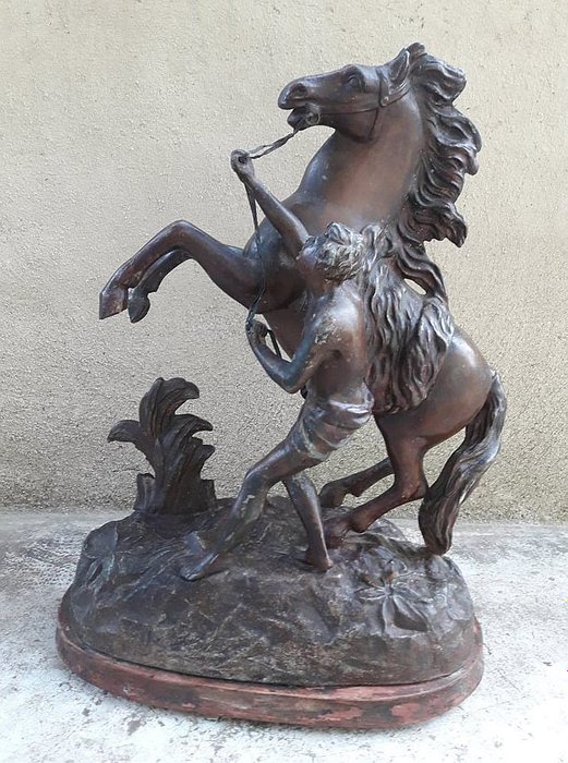 Marly's horse in spelter after G. Coustou - early 20th century