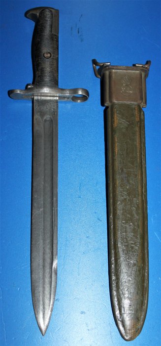 美國 - U.F.H.  - Bayonet for Garand M1 , dated 1943, with scabbard - Army - 刺刀