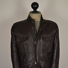 zegna sport leather jacket