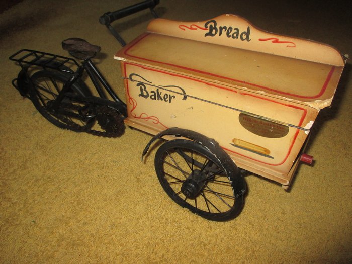 model bakkers fiets cargo bike  - Modellbäcker Bäckereien, Bäcker-Frachtfahrrad - 1960