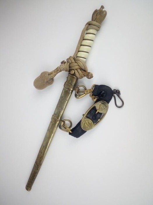 第二次世界大战德国雕刻海军军官的匕首 - Solingen Eickhorn - 帝国海军