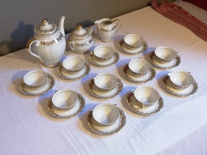 Fernand Deshoulières - Porcelaine de Chauvigny - Coffee/Tea Service-25 rooms - Porcelain